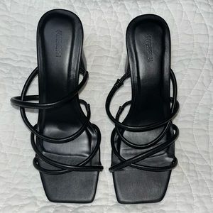 Forever 21 Black strappy heels
